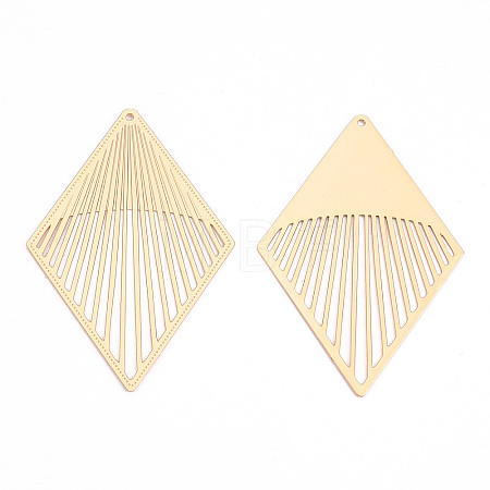 Rack Plating Brass Filigree Big Pendants KKC-T001-54KC-1
