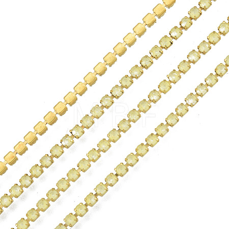Brass Rhinestone Strass Chains CHC-N017-003B-C05-1