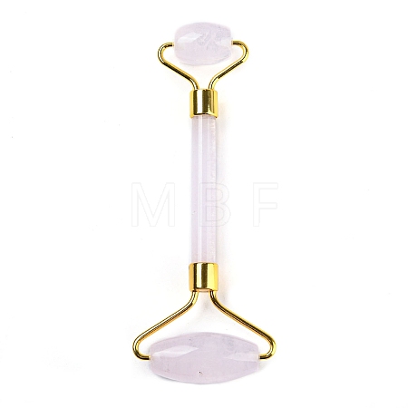 Cherry Quartz Glass Brass Face Massager MRMJ-G009-09G-1
