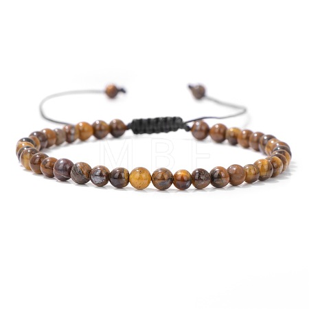 Adjustable Women's Tiger Eye Beaded Bracelet CN3407-49-1
