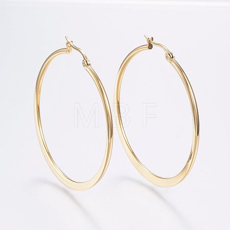 304 Stainless Steel Big Hoop Earrings X-EJEW-F105-18G-1