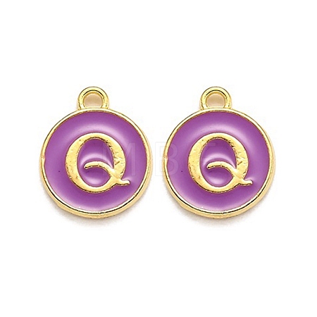 Golden Plated Alloy Enamel Charms ENAM-Q437-12Q-1