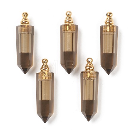Faceted Natural Smoky Quartz Pointed Pendants G-H252-F03-1