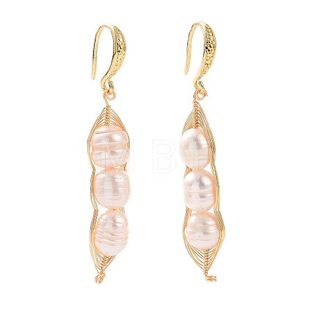 Natural Freshwater Pearl Dangle Earrings EJEW-JE03411-1