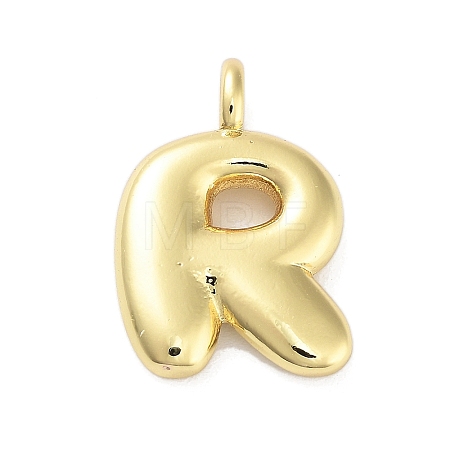 Rack Plating Brass Balloon Letter Pendants KK-C050-01G-R-1