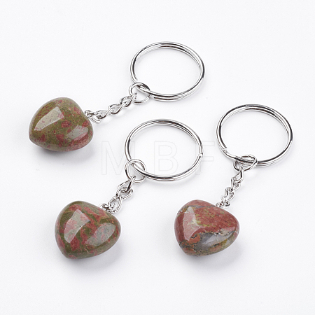 Natural Unakite Keychain KEYC-F019-02I-1