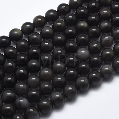Natural Ice Obsidian Beads Strands X-G-A171-16-8mm-1