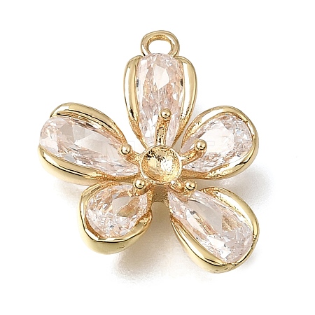 Brass Pave Cubic Zirconia Pendant Cabochon Settings CU-CBAC809-05G-1