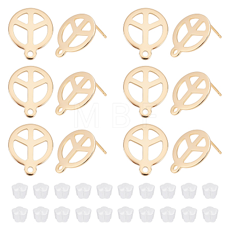 30Pcs 201 Stainless Steel Stud Earring Findings STAS-UN0038-74-1