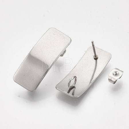Non-Tarnish 304 Stainless Steel Stud Earring Findings STAS-S079-75-1
