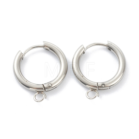 Tarnish Resistant 201 Stainless Steel Huggie Hoop Earring Findings STAS-P283-01D-P-1