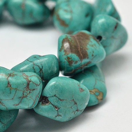 Dyed Nuggets Natural Howlite Beads Strands G-M139-11-A-1