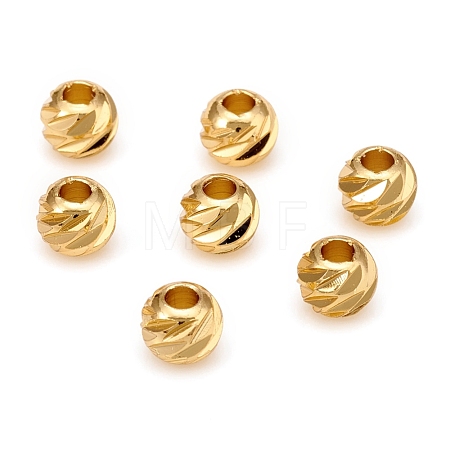 Carved Brass Spacer Beads X-KK-D160-25G-1
