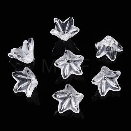 Transparent Glass Beads Caps GLAA-A011-09D-1