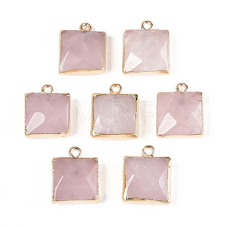 Natural Rose Quartz Faceted Pendants G-T139-95D-1