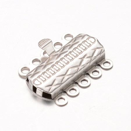 Tarnish Resistant 304 Stainless Steel Multi-Strand Box Clasps STAS-G140-14P-1