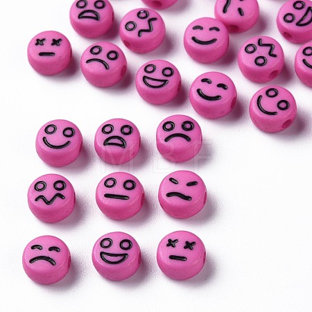 Opaque Camellia Acrylic Beads X-MACR-N008-42-C07-1