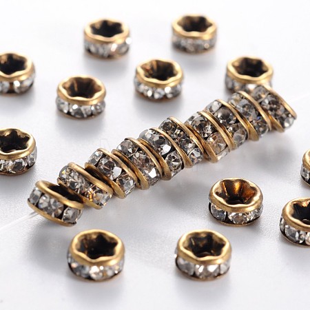 Brass Rhinestone Spacer Beads RB-A014-Z5mm-01AB-NF-1