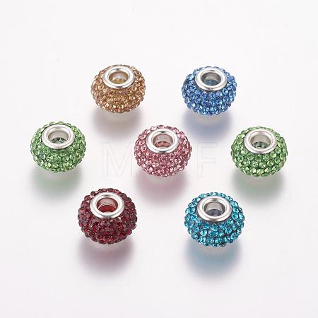 Grade A Rhinestone European Beads CPDL-H001-M-1