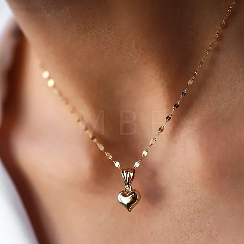 Alloy Heart Pendant Dapped Chain Necklaces for Women WG28BBE-11-1