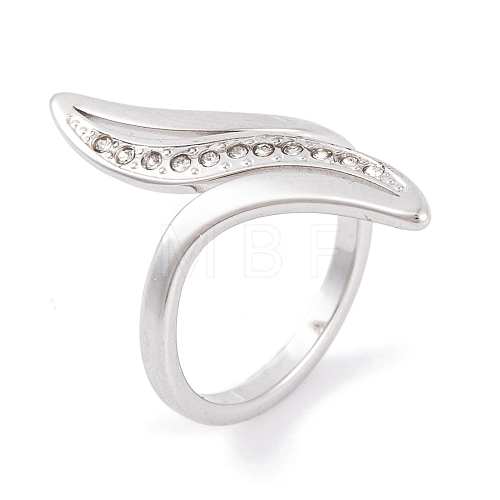 304 Stainless Steel Thin Curve Ring for Women RJEW-C086-26-P-1