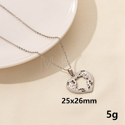 Minimalist Stainless Steel Heart Pendant Necklace for Women RX9725-7-1