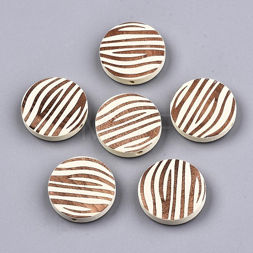 Painted Natural Wood Beads WOOD-T021-50B-08-1