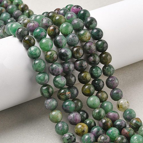 Natural Ruby in Zoisite Beads Strands G-R011-A02-02-1