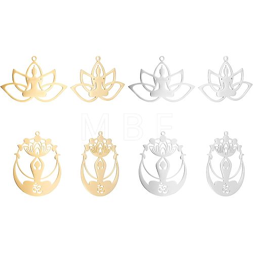 Unicraftale 8Pcs 4 Styles 201 Stainless Steel Pendants STAS-UN0033-89-1