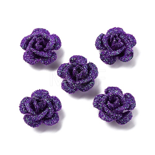 3D Rose Flower Baking Paint Aluminum Beads FIND-L019-01D-1