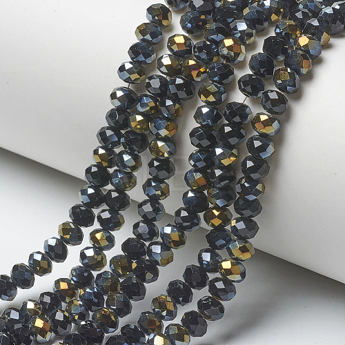 Electroplate Transparent Glass Beads Strands EGLA-A034-T3mm-H08-1