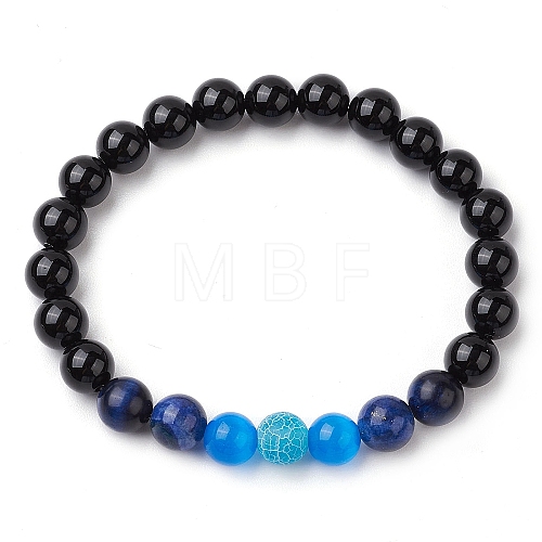 Natural Gemstone Beaded Stretch Bracelets for Women BJEW-TA00536-03-1