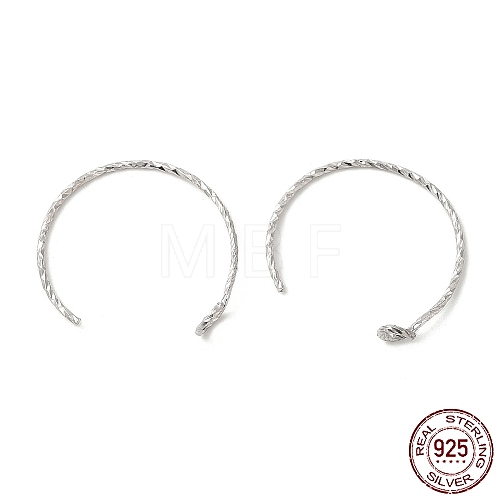 Rhodium Plated 925 Sterling Silver Earring Hooks STER-M114-04P-1