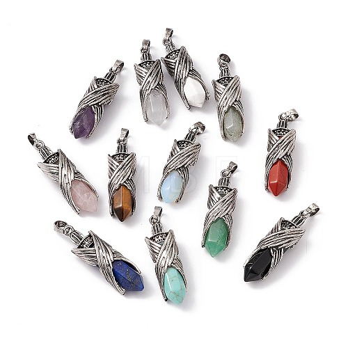 Natural & Synthetic Mixed Gemstone Pendants G-H281-01-1