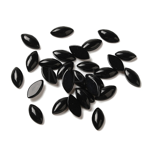 Synthetic Black Stone Cabochons G-F772-01B-09-1