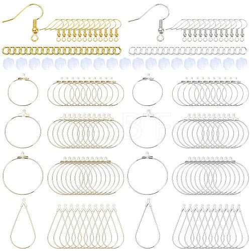 DIY Brass Geometry Hoop Earring Making Kit DIY-YW0008-60-1