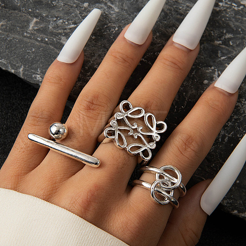 3Pcs Alloy Finger Rings Sets WG7802C-32-1