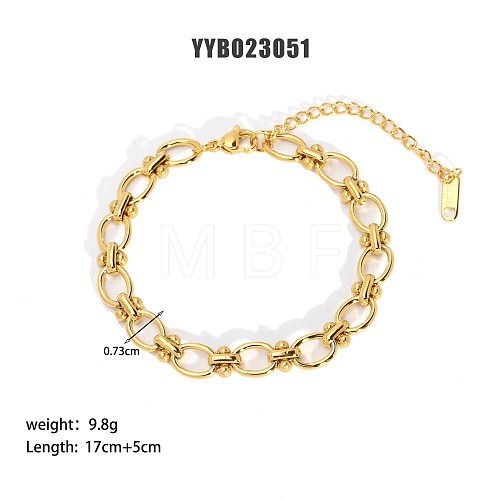 Simple Stainless Steel Chain Link Bracelets for Summer Beach PM6439-13-1