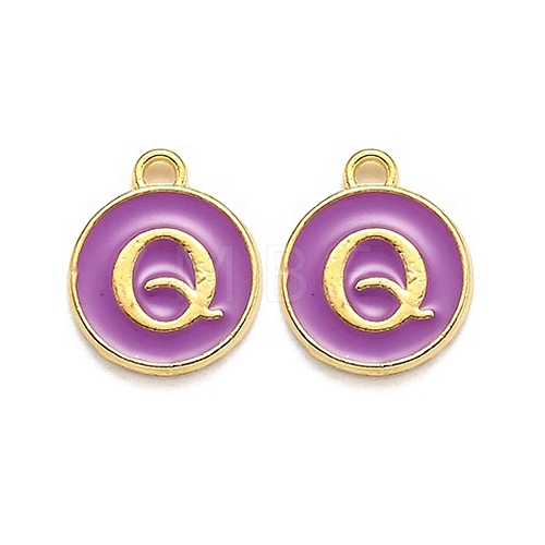 Golden Plated Alloy Enamel Charms ENAM-Q437-12Q-1