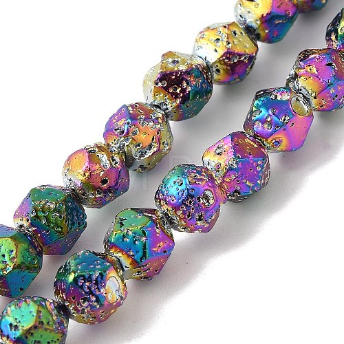 Blaking Painted Natural Lava Rock Beads Strands G-B086-A01-01B-1