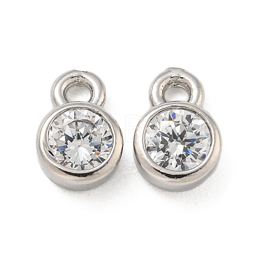 Brass Micro Pave Cubic Zirconia Charms KK-L075-017P-02-1