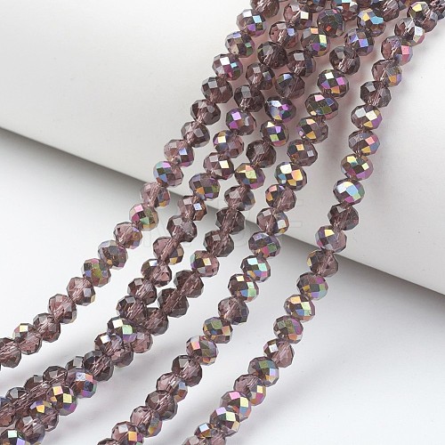 Electroplate Transparent Glass Beads Strands EGLA-A034-T4mm-R03-1