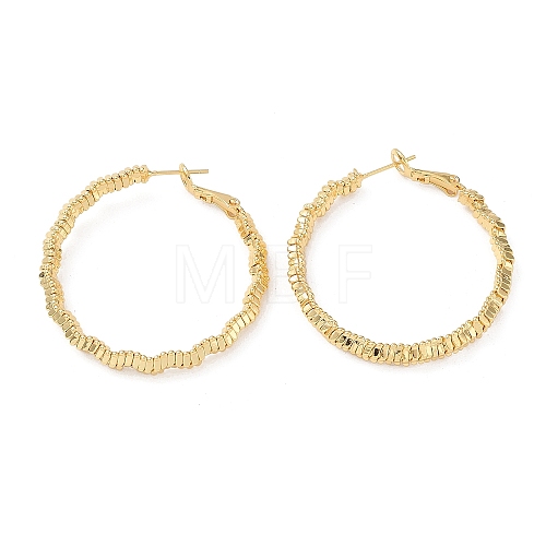 Brass Round Ring Hoop Earrings EJEW-A025-01A-1
