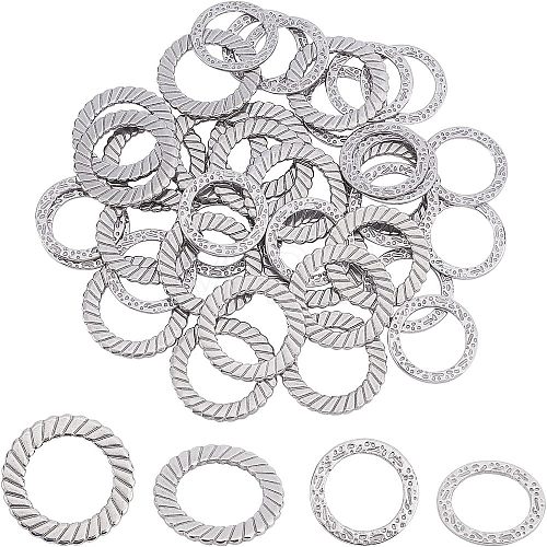 Unicraftale 40Pcs 2 Style 304 Stainless Steel Linking Rings STAS-UN0022-16P-1