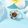 Planet Natural Amethyst & Tiger Eye & Citrine & Apatite & Green Aventurine Finger Rings RJEW-TA00165-4