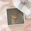 Mother's Day Brass Micro Pave Colorful Cubic Zirconia Heart Cross Pendant 304 Stainless Steel Cable Chain Necklaces for Women WGBC0BB-02-1