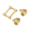 Rectangle Brass Micro Pave Clear Cubic Zirconia Fold Over Clasps KK-Z143-19G-2