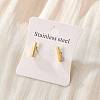 Cuboid Ion Plating(IP) 304 Stainless Steel Stud Crawler Earrings EJEW-O052-45G-2