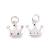 Brass Micro Pave Cubic Zirconia Charms ZIRC-F106-04P-2