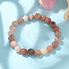 Natural Plum Blossom Jade Beads Stretch Bracelets BJEW-F380-01-B08-6